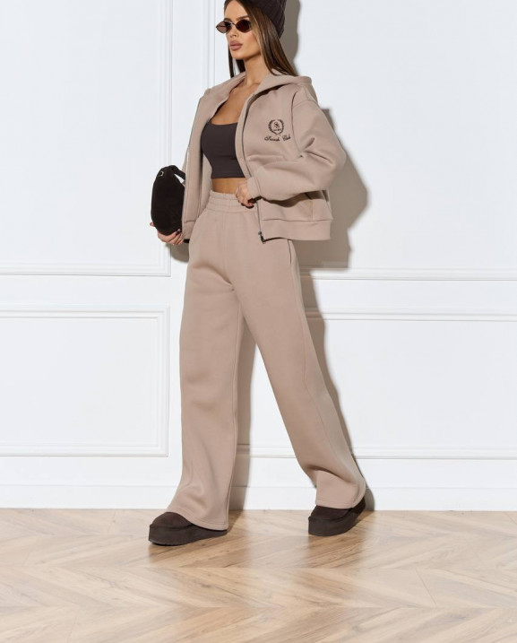 94/1 Спортивний костюм на флісі з капюшоном та вишивкою